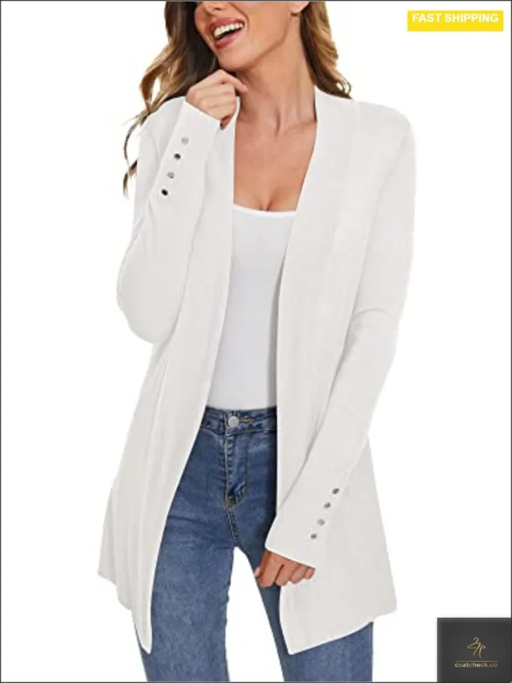 Dressy Long Sleeve Open Front Knit Cardigan Sweater Lightweight Viscose